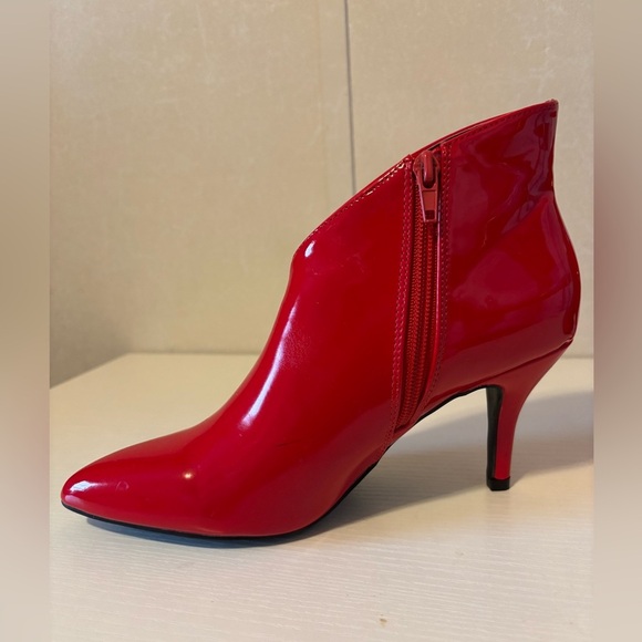 Allegra K Women's Point Toe Stiletto Patent Leather Ankle Boots size 6 - Picture 5 of 8